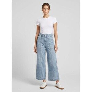 Hudson Jeans Wide Leg High Rise Cropped Denim Pants Light Wash Size 6
